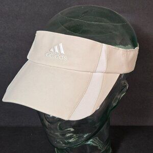 Adidas ClimaCool White & Beige Sports Visor Cap Side Stretch Straps EUC